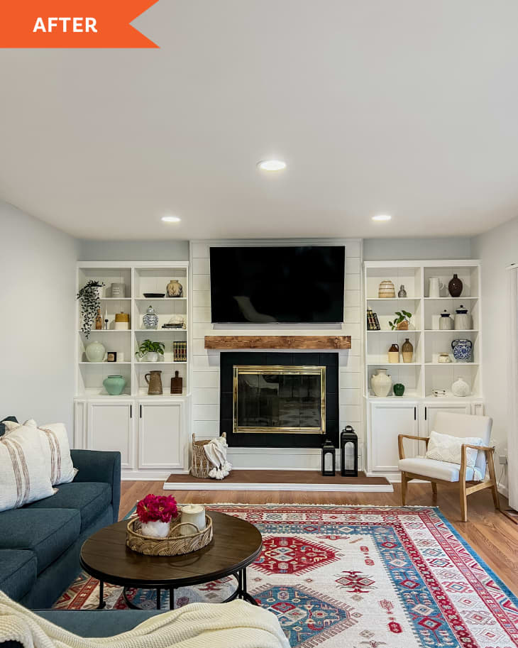Ikea built ins around best sale fireplace